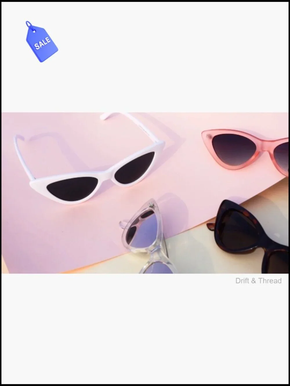 Retro Cat Eye Sunglasses UV400 Narrow Frame Women's Shades